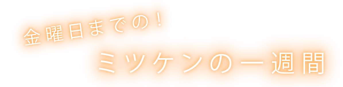 金曜日までの！ミツケンの１週間